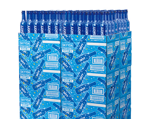 Skyy Blue Snow Design Bottle & Pop Carton